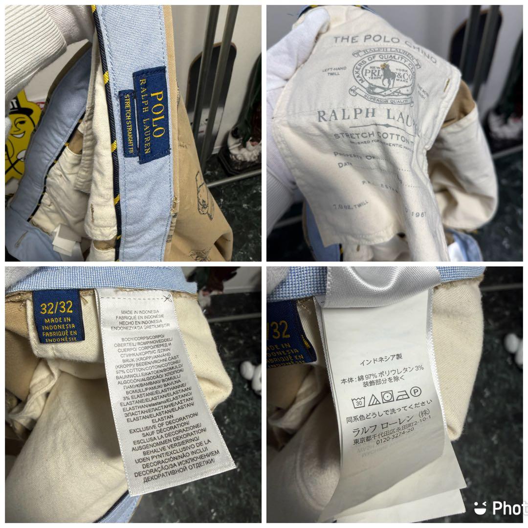POLO RALPH LAUREN チノパンツ 総柄 手描き トラウザーズ 32 - メルカリ