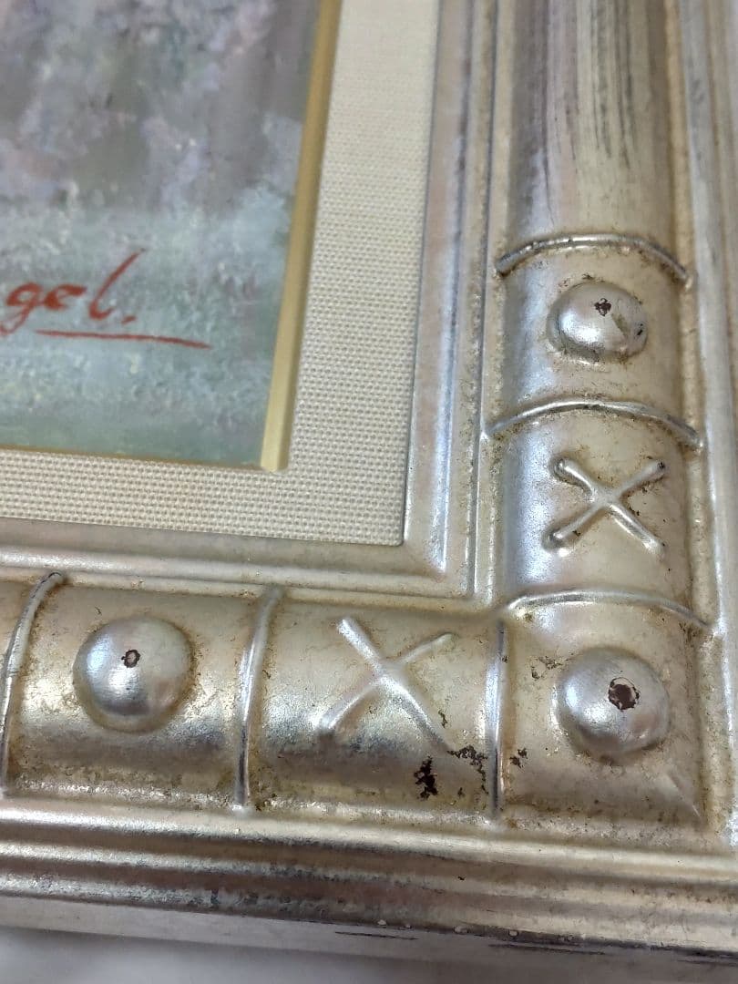 油絵　薔薇　肉筆　額装　油彩画