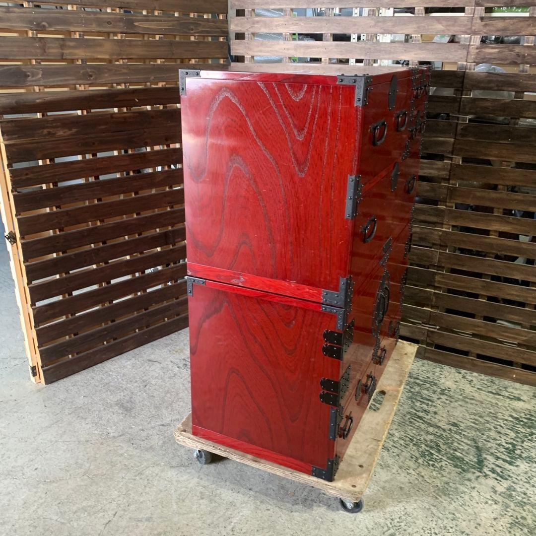 J412 青木産業 くれない W 870 昭和レトロ 和箪笥