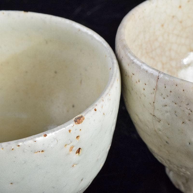 和食器　大萱　窯下窯　豊場惺也　粉吹　汲出　五客　共箱　二点　M　R9354