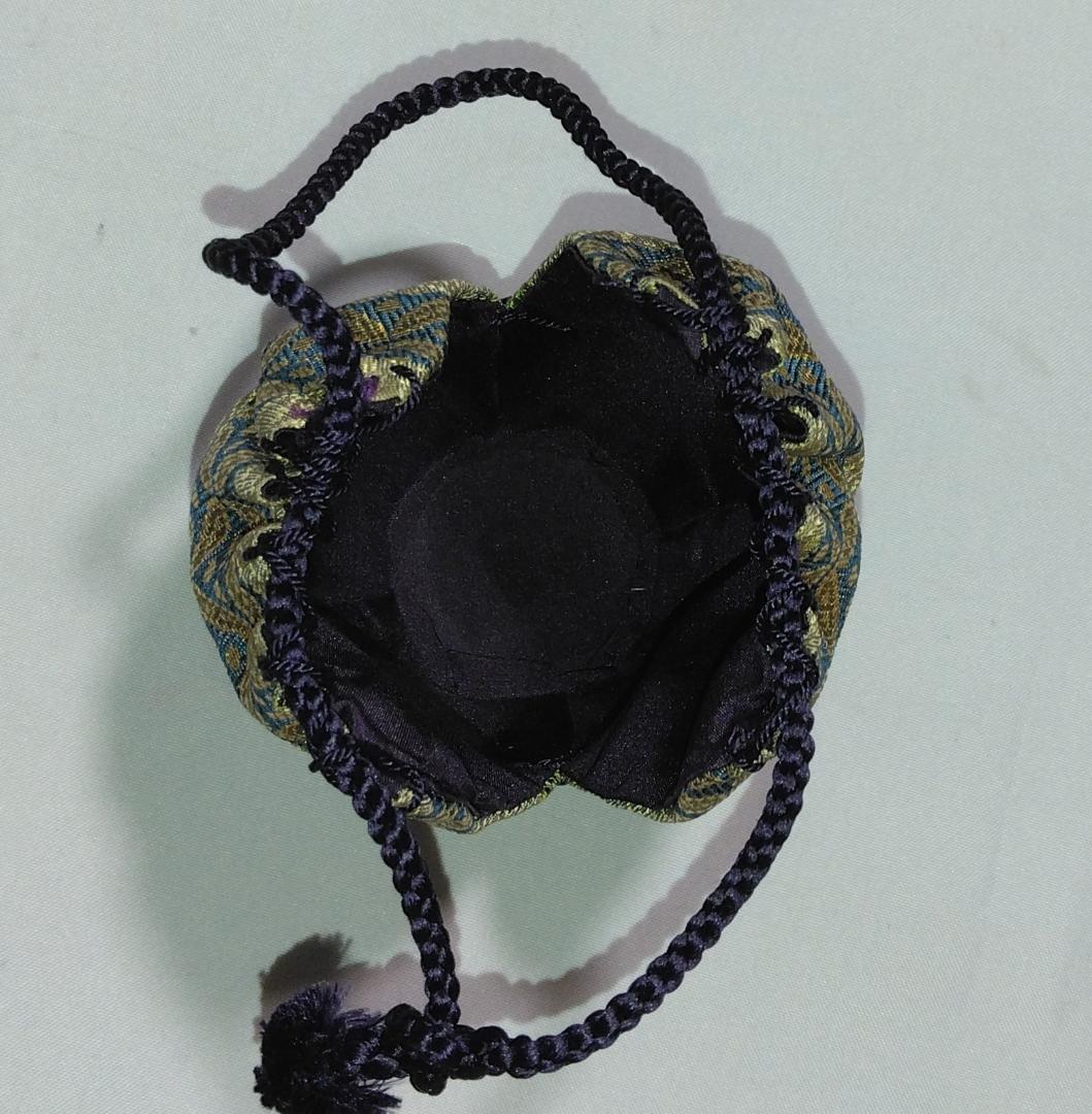 茶道具 京都洛東 桶谷定一作 肩衝茶入 段七宝紋仕覆付き