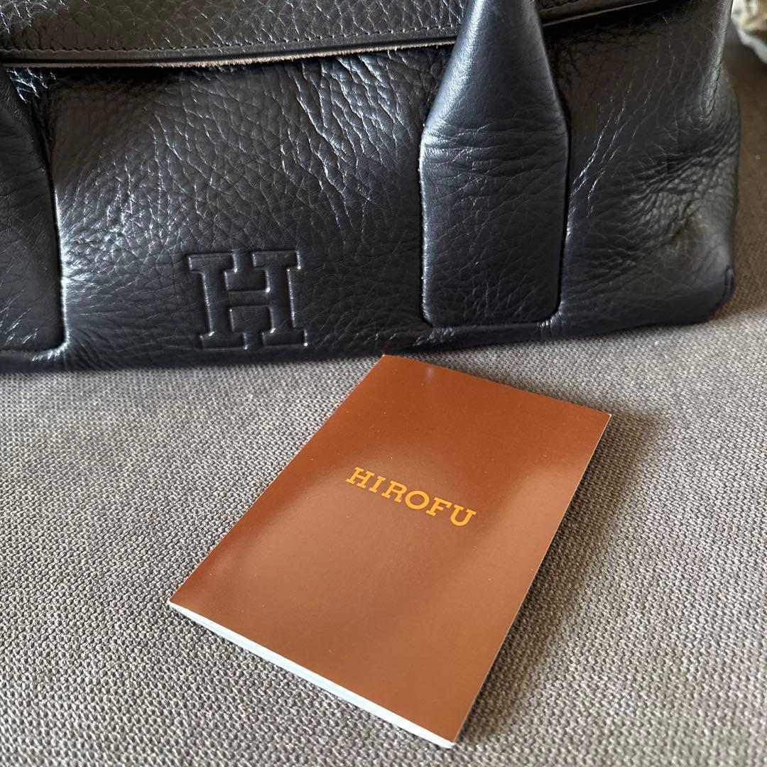 【HIROFU ヒロフ】ペルーシェSハンドバック　ブラックレザー　冠婚葬祭　美品
