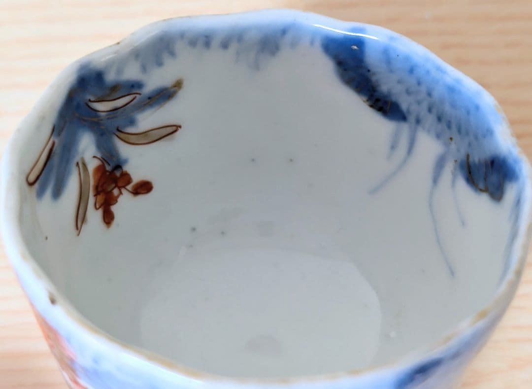 江戸中期 色絵古伊万里 金襴手 花蝶 青花 染付 金彩