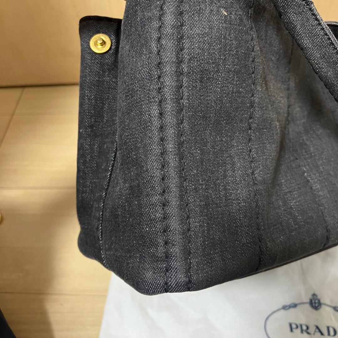 Prada プラダ デニム ハンドバッグ 2way 三角ロゴ ミニ カナパ