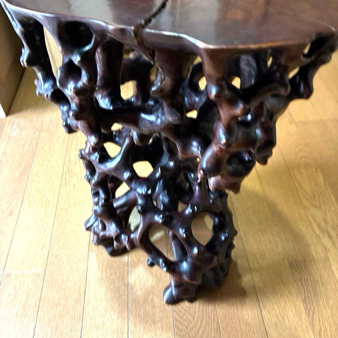 希少‼️根本、天然木、卓、飾台、花台、香炉台、日本式昭和レトロ根