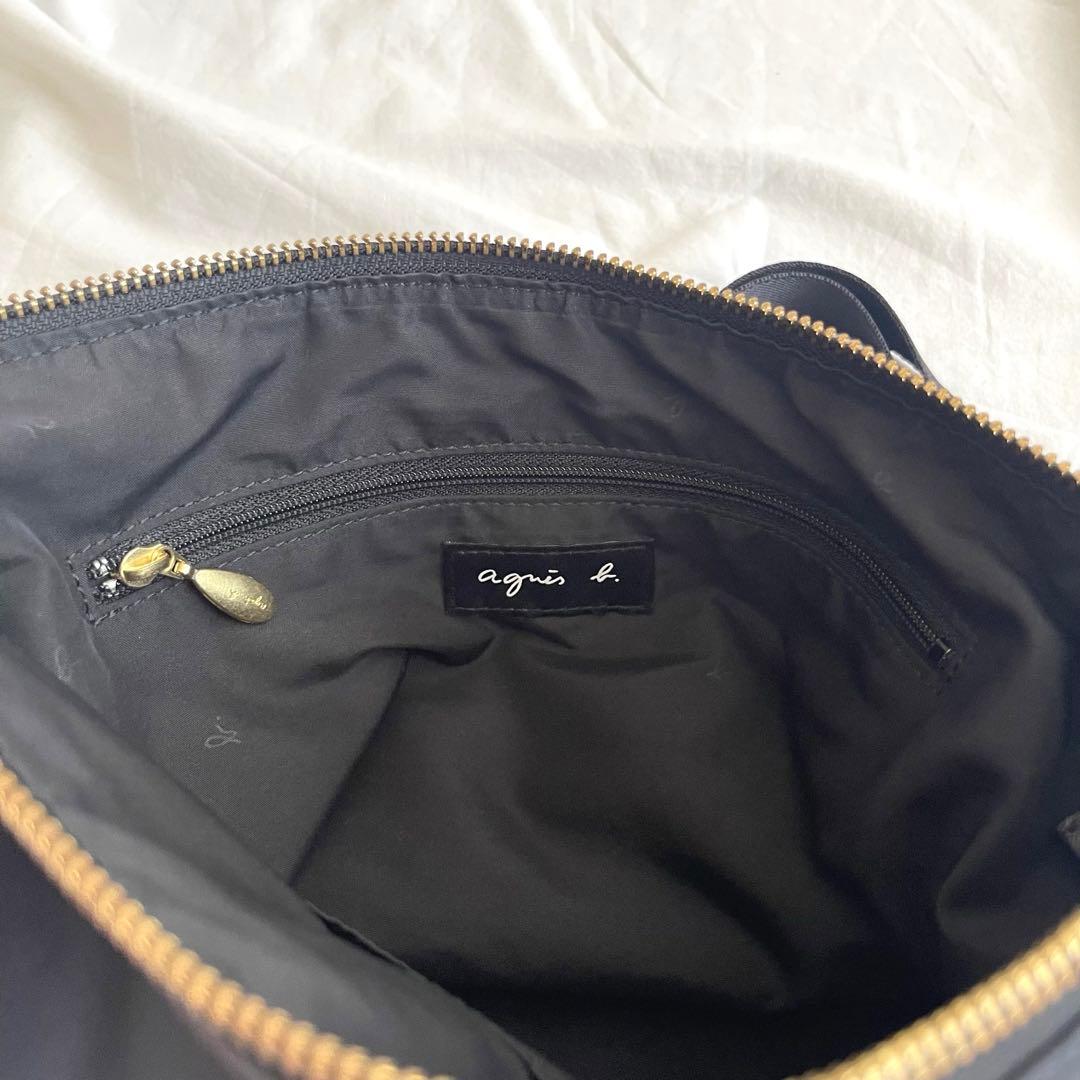 【美品】agnes b. アニエスベー　2way ショルダーバッグ　ロゴチャーム