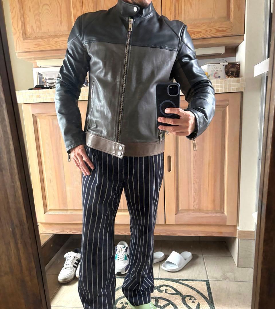 最終価格 ルイヴィトン レザージャケット ライダース カフェレーサー