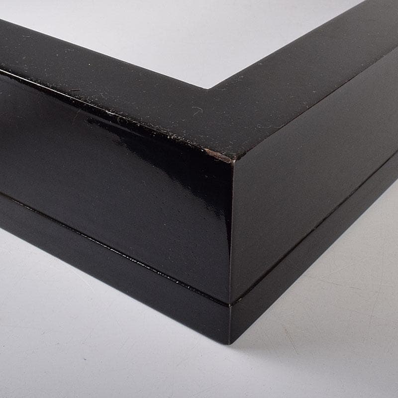 塗師　広峰作　絵師　青紘作　輪島塗　唐松蒔絵　炉縁　共布共箱　C　7908C