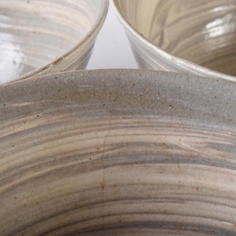 和食器　唐津焼　刷毛目　数茶碗　十客　在銘　時代箱付　C　7513A