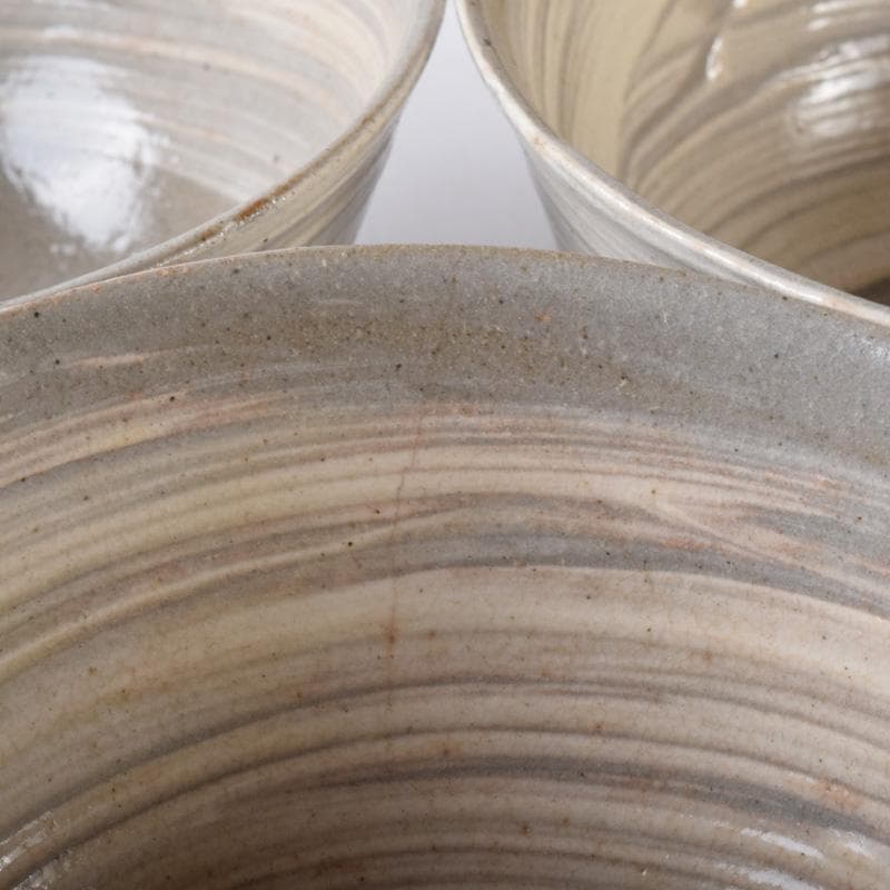 和食器　唐津焼　刷毛目　数茶碗　十客　在銘　時代箱付　C　7513A