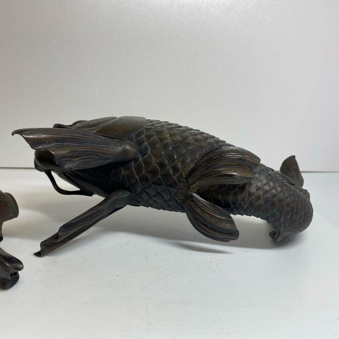 古銅 鯉仙人 大香炉 3859g トコサ 東さ7-1207②