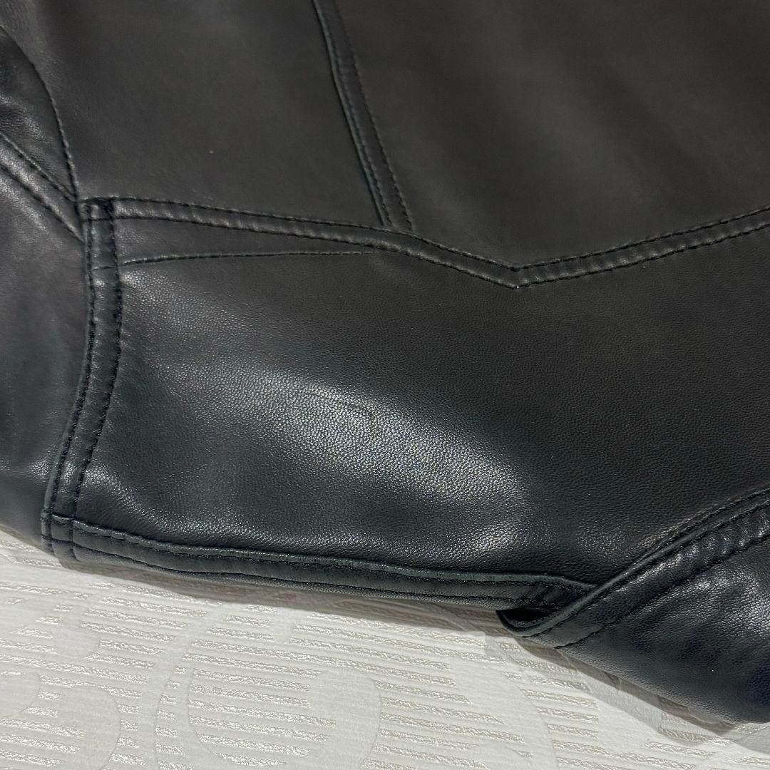 訳あり】 スタッドオム レザージャケット ライダース 4ポケット ジップ