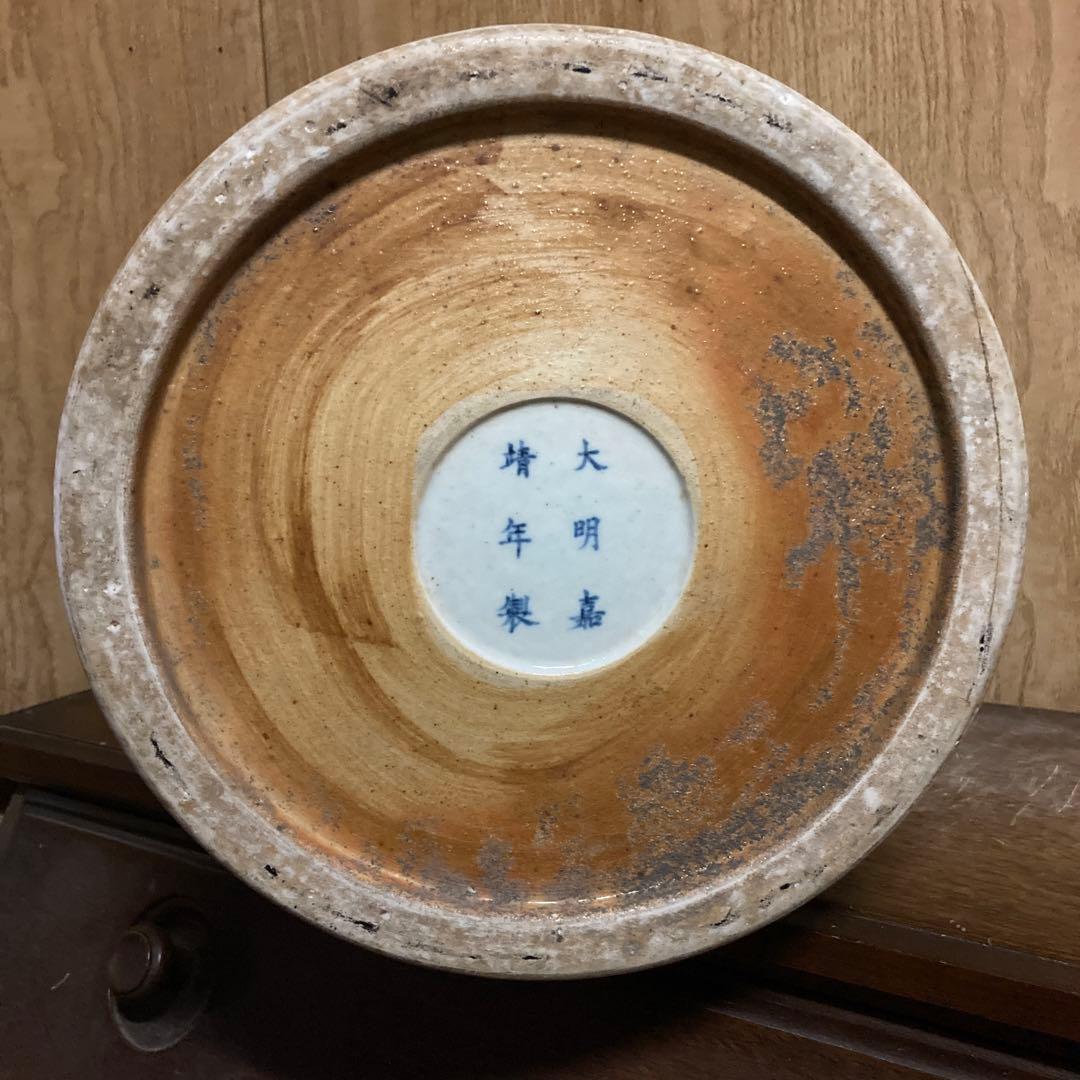 中国 色絵 粉彩 筒瓶 花鳥図 大明嘉靖年製