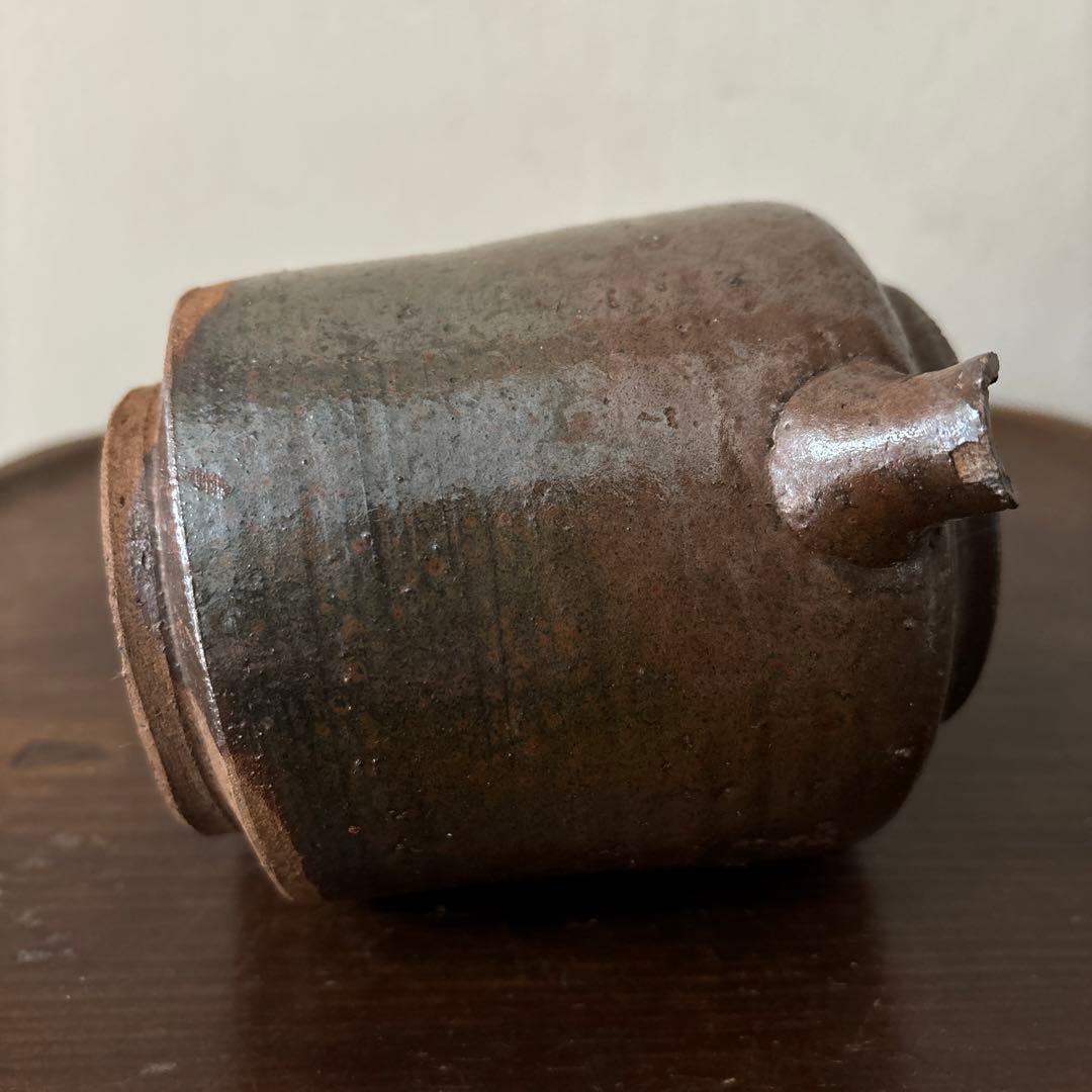 古い水差し　瀬戸　美濃　フラワーポット　アンティーク　古道具　ピッチャー　検李朝