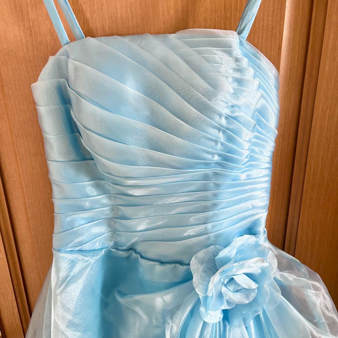 ロングドレス アイスブルー　カラードレス 発表会 演奏会　水色　ブルー　前撮り