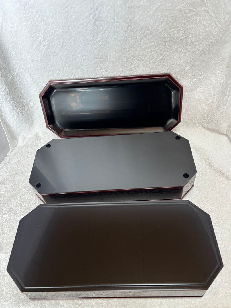 【未使用新品】千舟堂 八隅二段重箱 輪島塗 宝相華 共箱 専用布付き