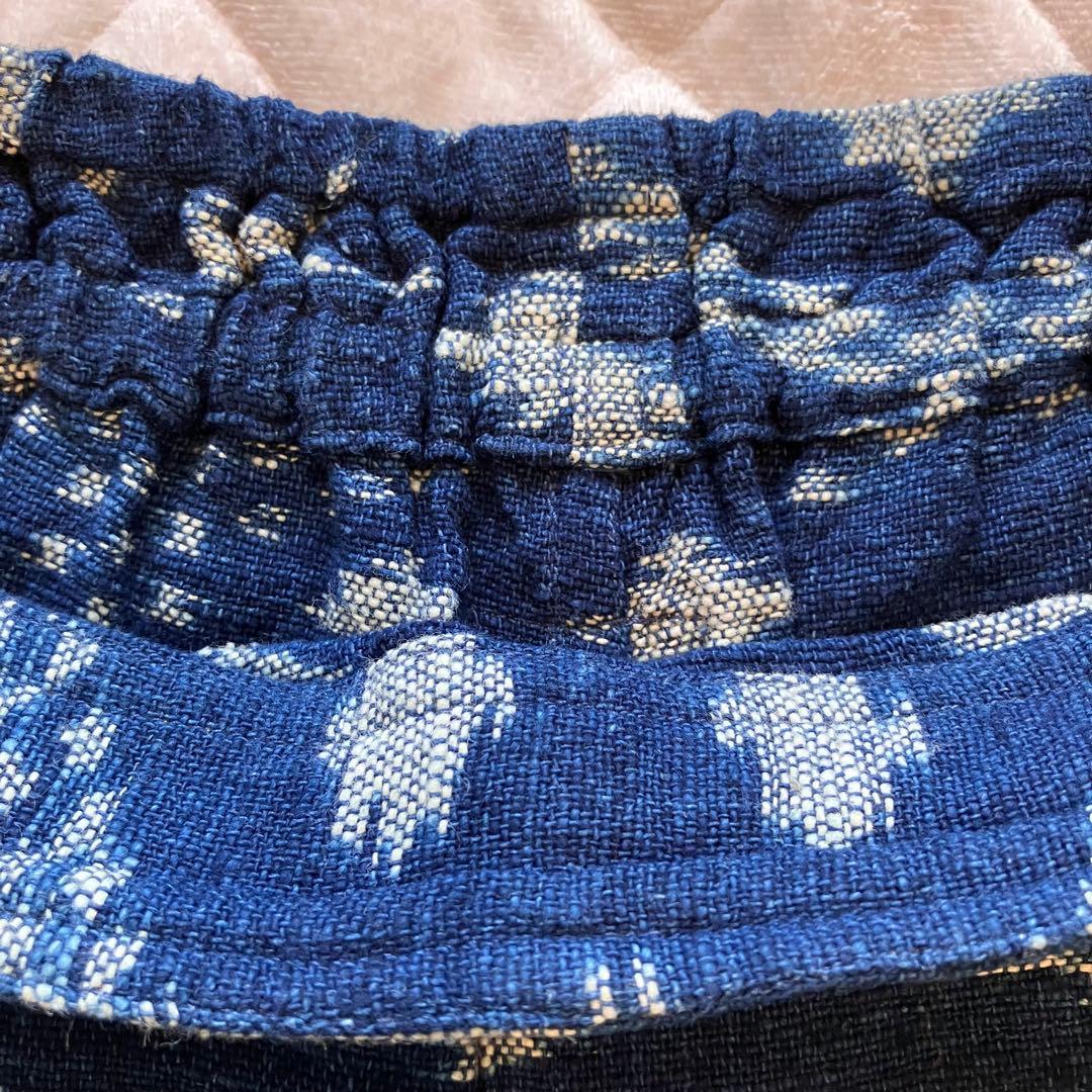 sorairo様専用☆うさとの服 藍染風・ヘンプ混 イカパンツ／巻きスカート風