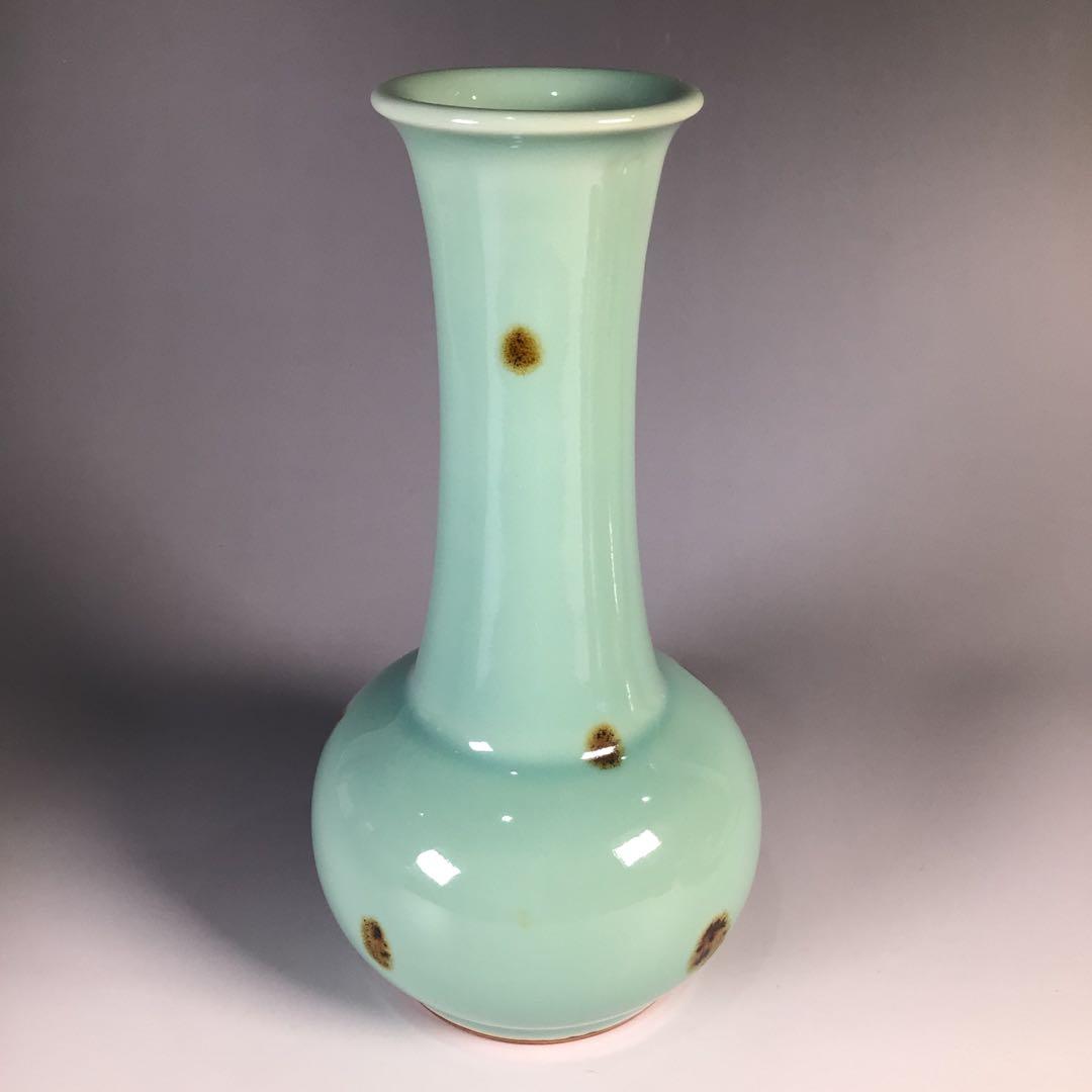 Ｍ１４６　皆具　『平安祥堂造』『飛青磁』『水指　建水　蓋置　杓立』　共箱　茶道具