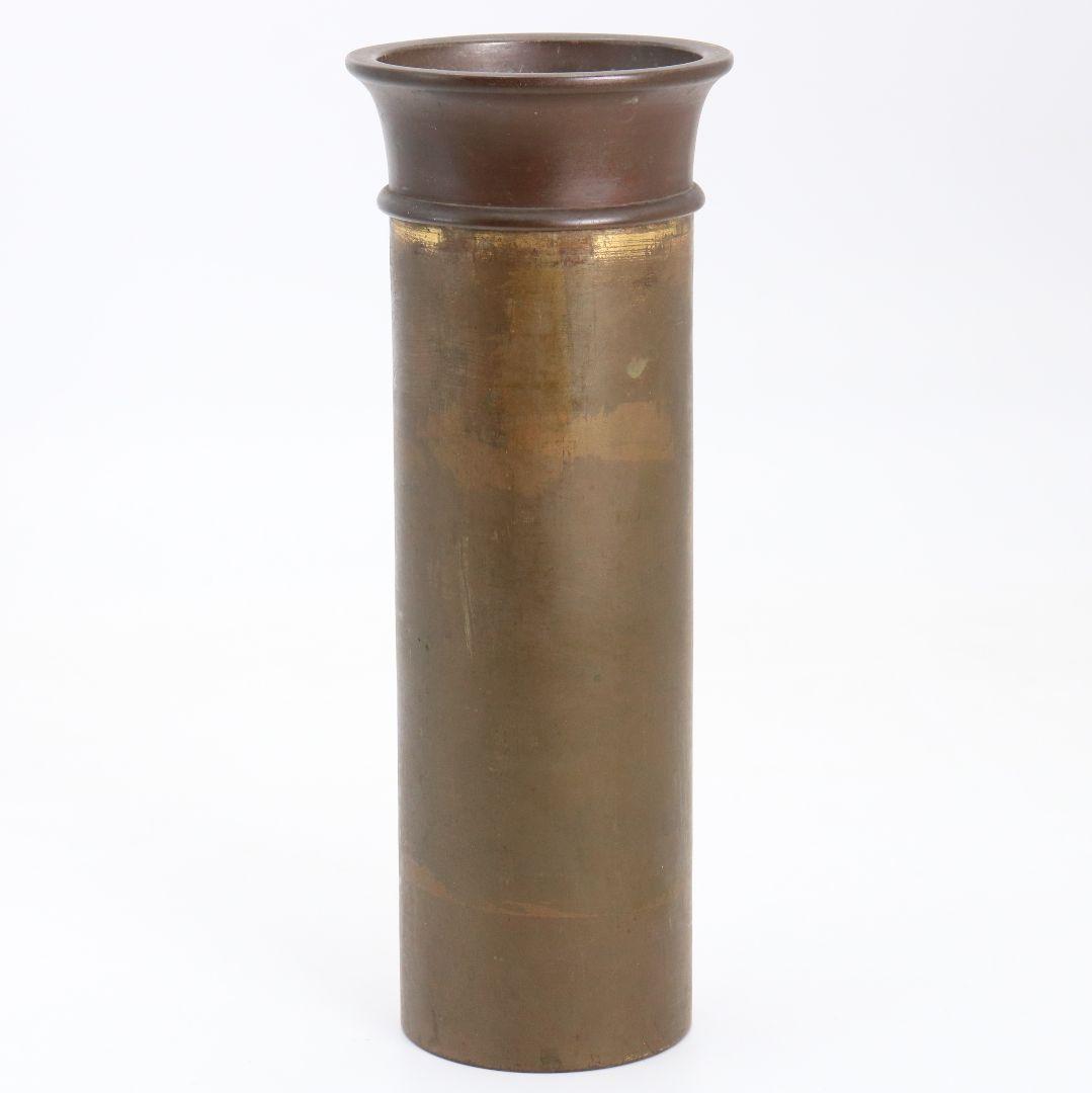 鋳師 金森浄栄作 鋳銅 蝋型 猿文 壷 花入 高岡銅器 共箱　AL826