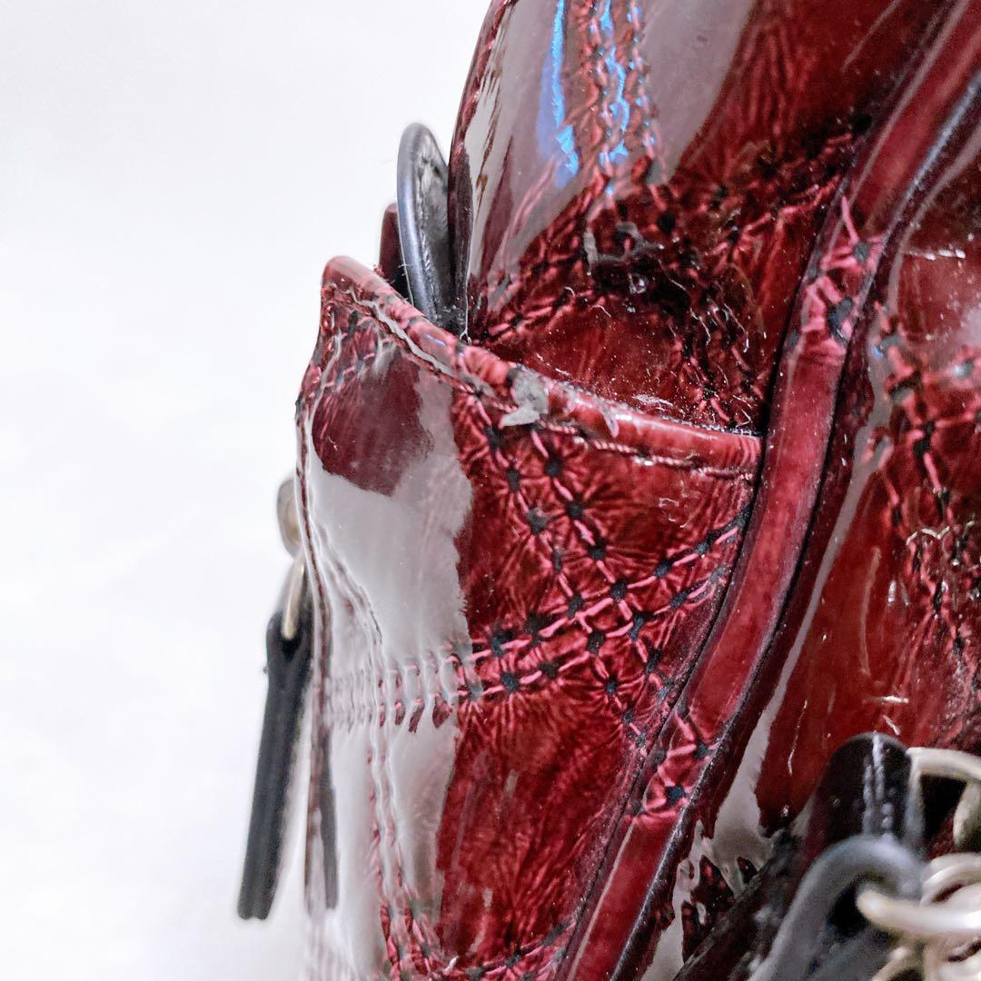 SWANY エマイロ エナメル ショッピングカート ボルドー ストッパー付 4輪