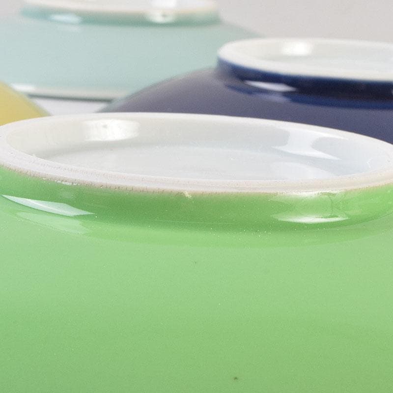 和食器　朝日焼　松林良周作　六色　銘々皿　六客　共布共箱　V　R9285