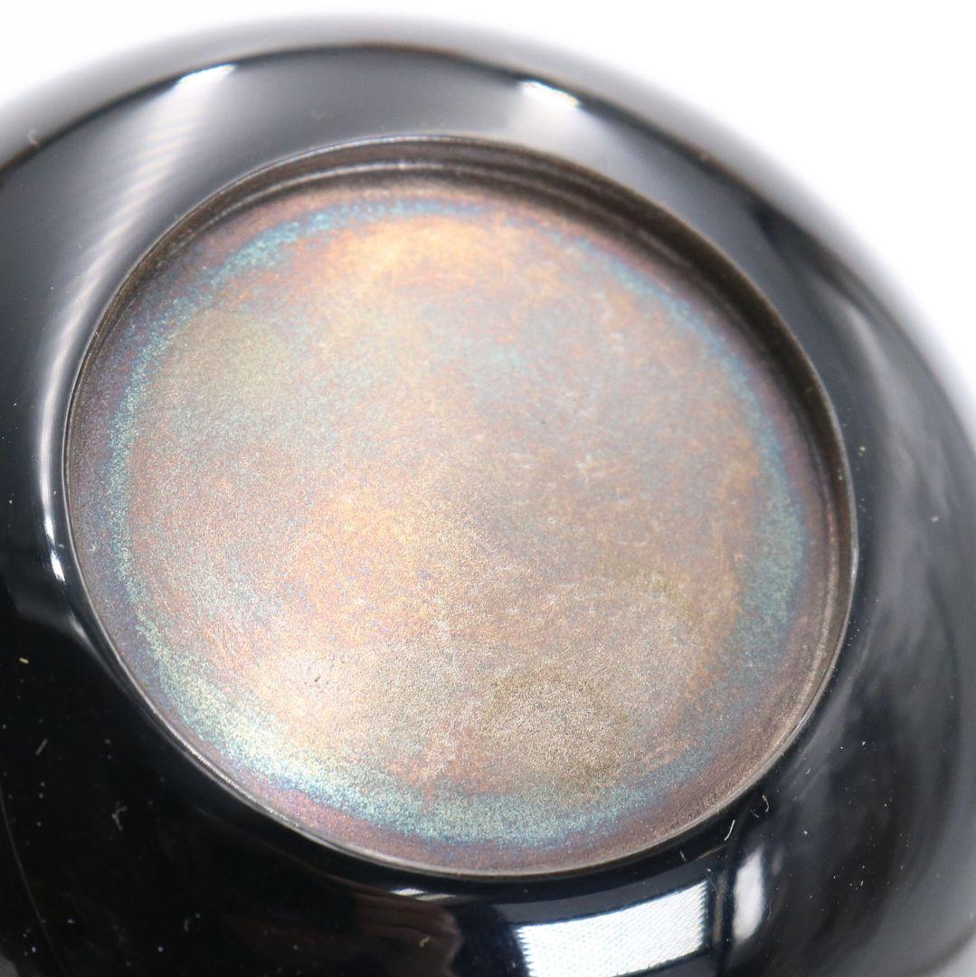 竹内幸斎作 扇面三景蒔絵 中棗 内銀溜塗 茶道具 共箱 AE631