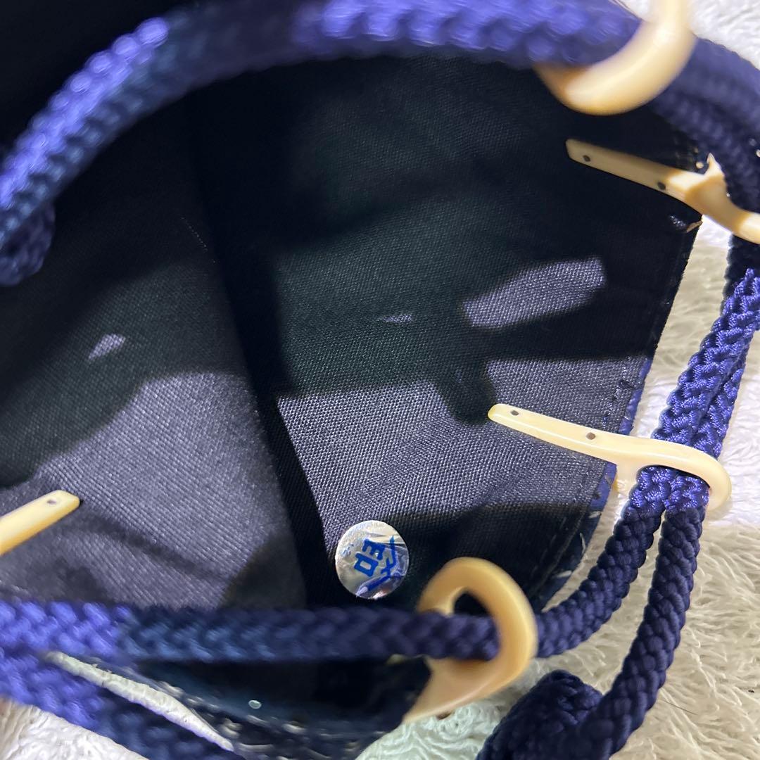 極美品　印傳屋　インデンヤ　巾着　ハンドバック　着物　紺色　ネイビー