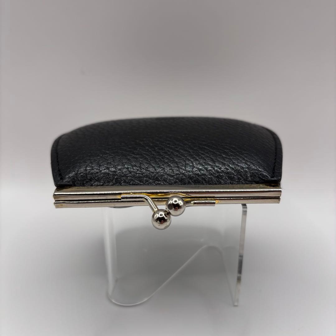 VERSACE　ケース　がま口　ブラック　レザー　メデューサ　ゴールド