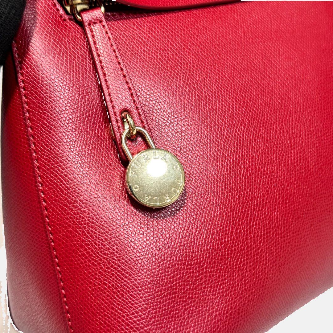 極美品✨ フルラ　パイパー　2way ショルダーバッグ　トートバッグ　赤系