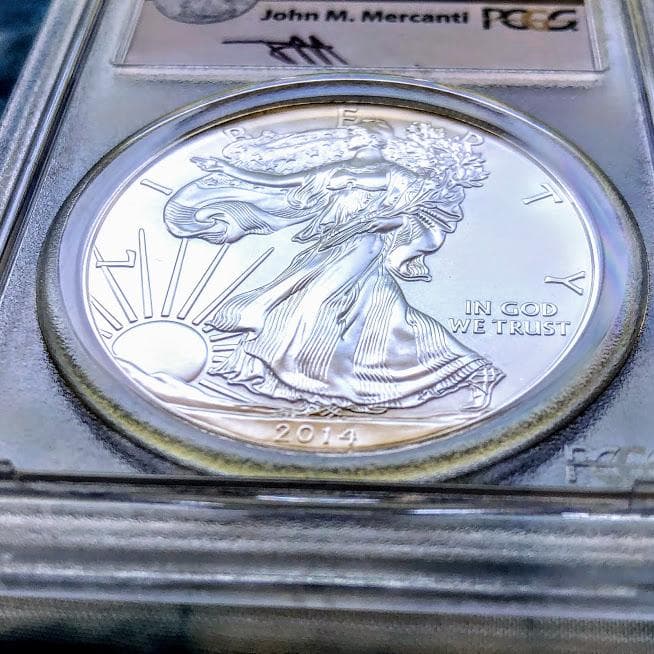 貴重】2014 アメリカ 米国 シルバーイーグル MS69 ガバメントボックス