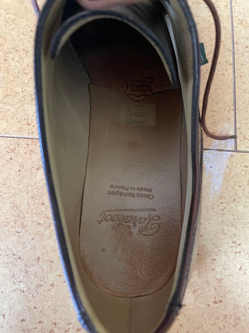 パラブーツ　シャンボード　カフェ　UK8.5 シューツリー付き　良革質