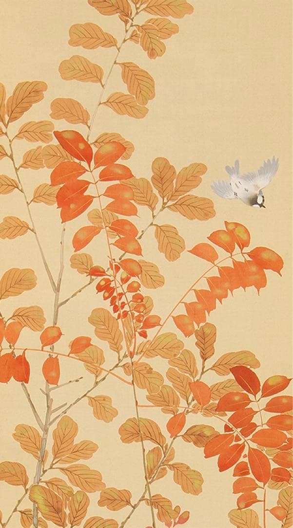 掛軸 宮田司山 萩草 小禽 美術品・アンティーク・コレクション