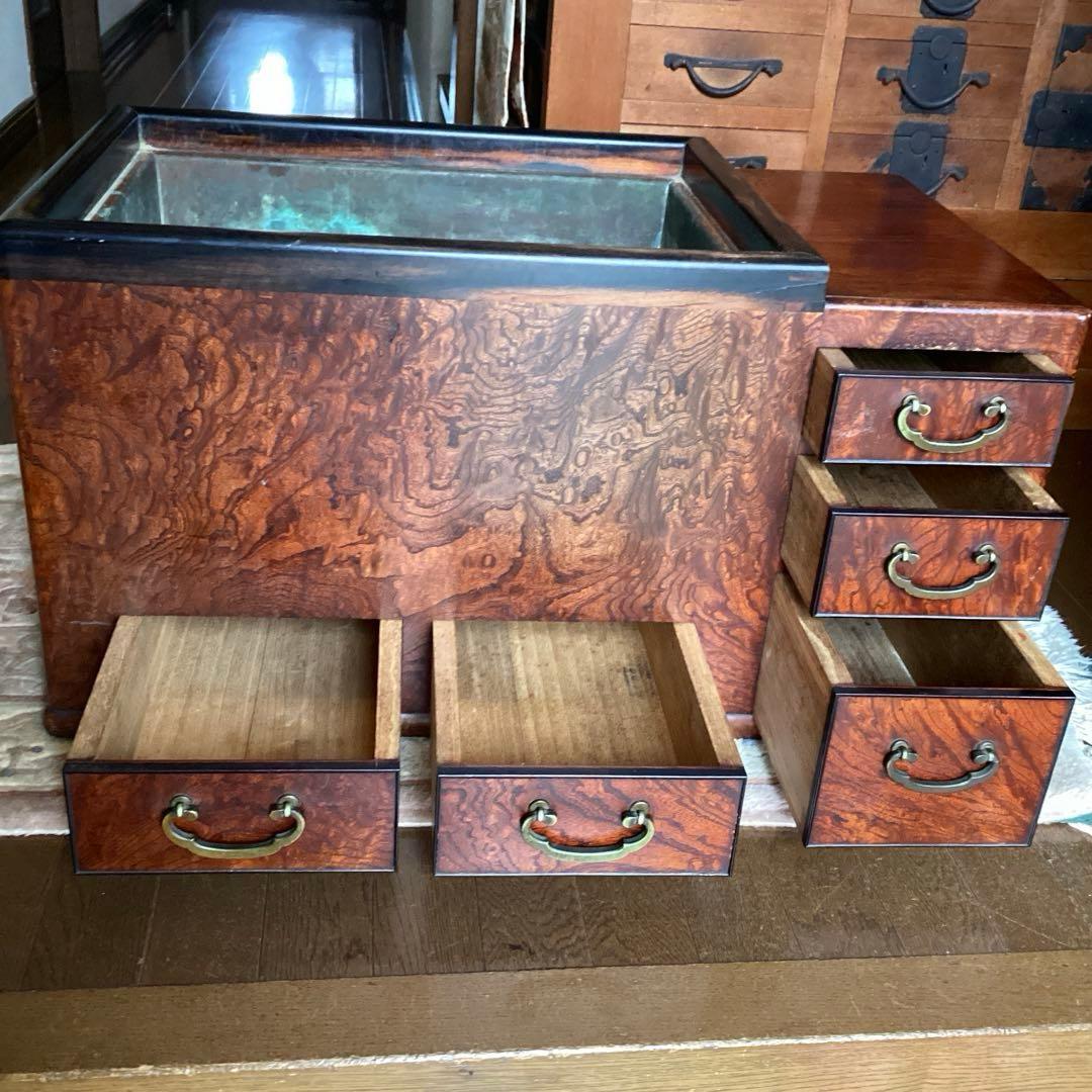 江戸火鉢 長火鉢 関東火鉢 欅 玉杢 銘木 （特注五徳付） - メルカリ