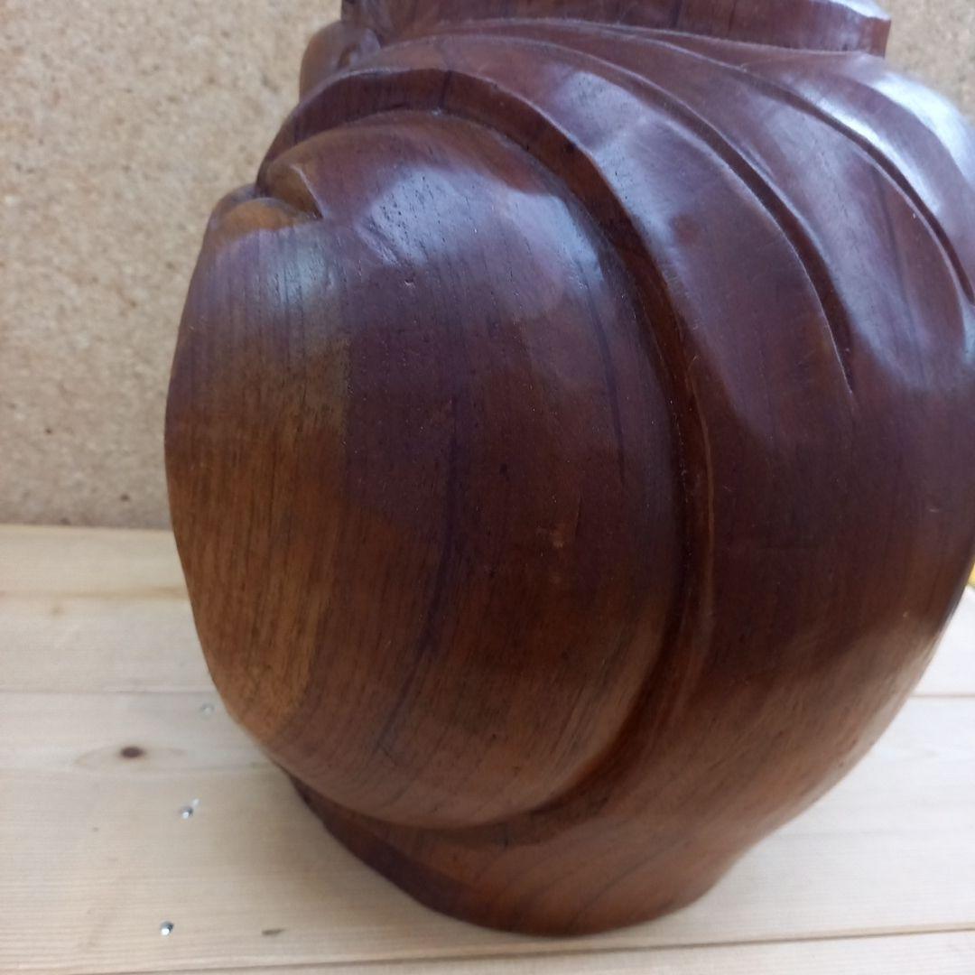 木製 福の神 彫刻 大黒 置物 縁起物 木彫り