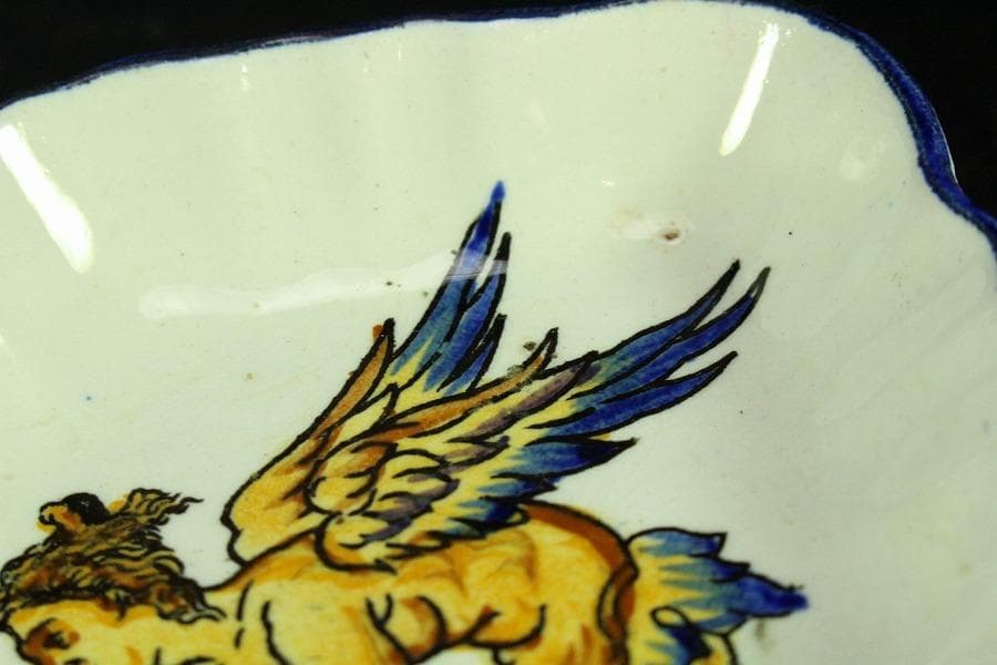 西洋骨董 阿蘭陀 菱皿 一対 時代物(K-A394)