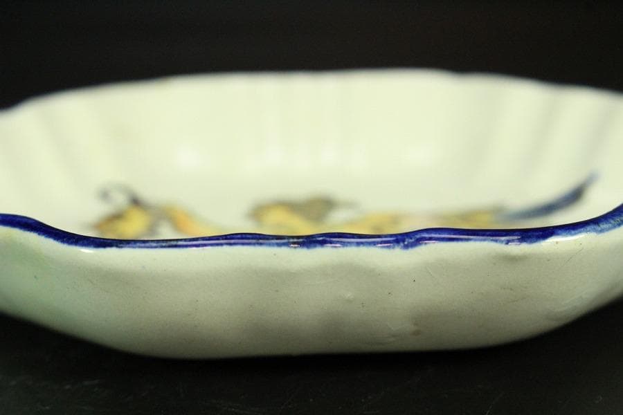 西洋骨董 阿蘭陀 菱皿 一対 時代物(K-A394)