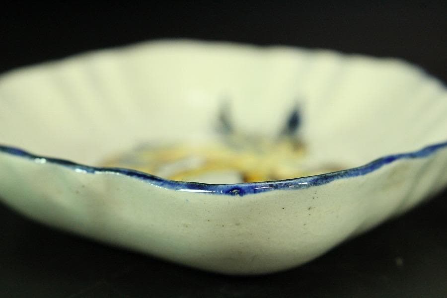 西洋骨董 阿蘭陀 菱皿 一対 時代物(K-A394)