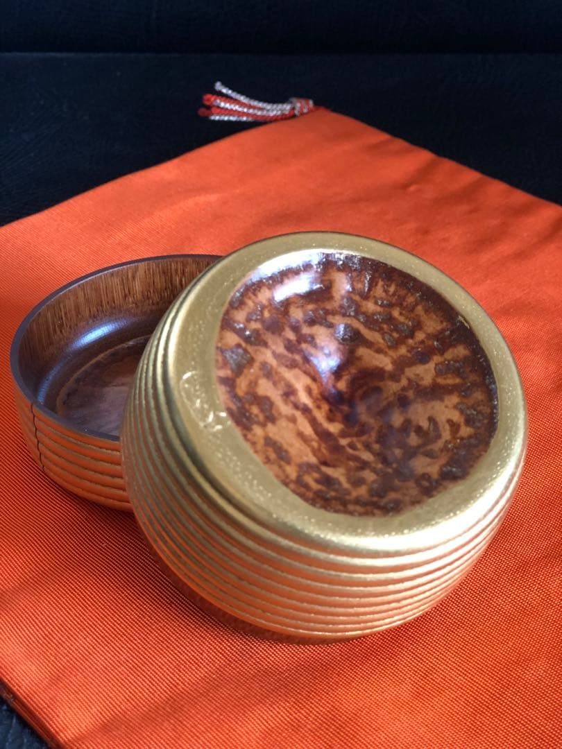 茶道具 茶入れ 棗 小崎清人作 外金 茶器 共箱付き 銘有