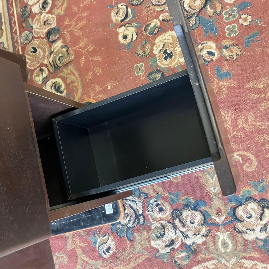 北欧レトロ 木製 大型バタフライテーブル ダイニングテーブル 引き出し収納付