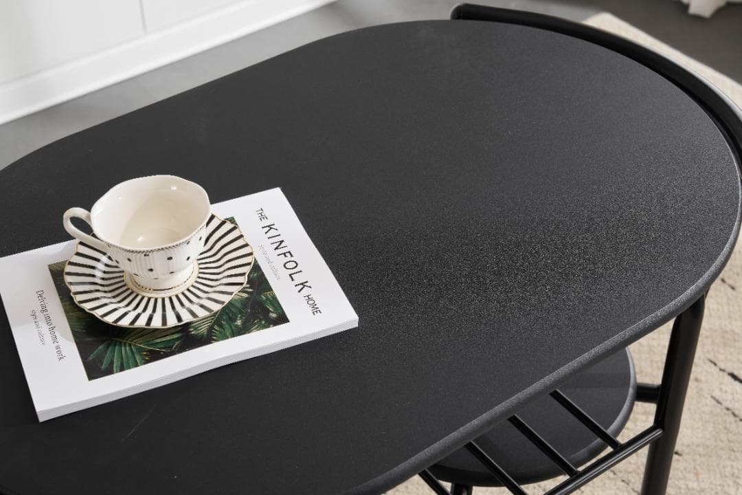 新登場！2人掛け円形ダイニング 3点セット　ダイニングテーブル　BLACK