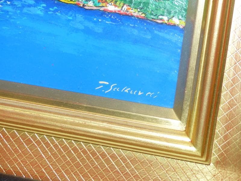 【1744】真作 桜井孝美　悠々富士　油彩 6号