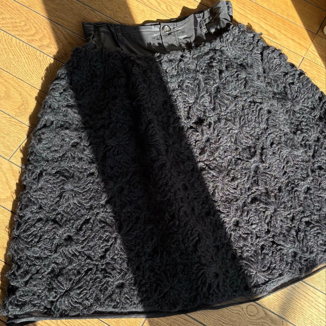 【希少美品】コムデギャルソン ウール仕立てスカートS(日本M)ネイビー(濃紺)