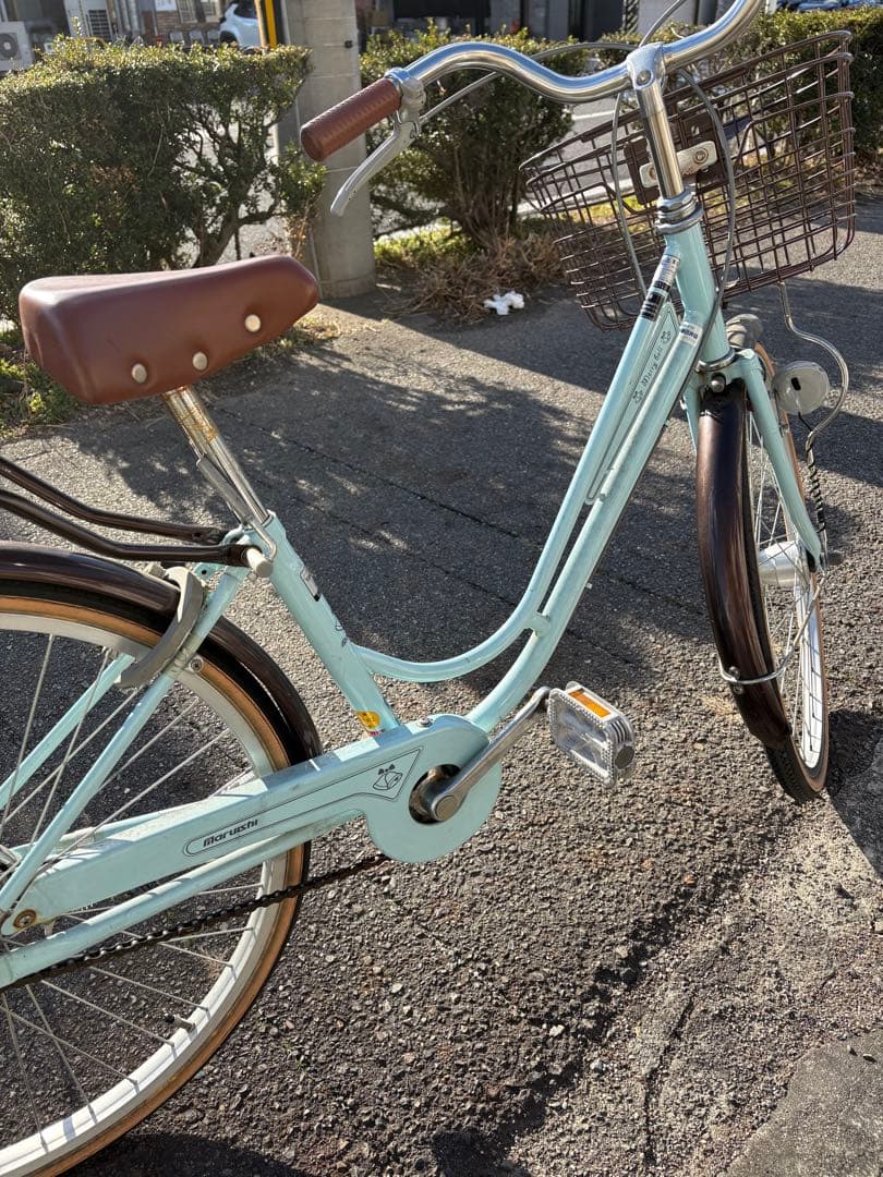 子供用自転車 水色 24インチ 前面バスケット付き - メルカリ