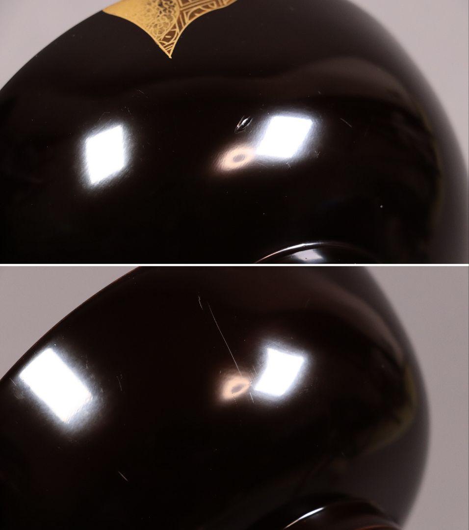 天然木漆塗 小紋伝統柄 蒔絵椀 五客 木箱入 黒塗 木製漆器 汁椀【CL65】