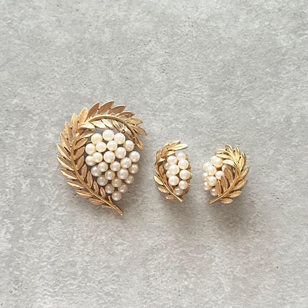 北欧様♪】1960´s ブローチ イヤリング トリファリ