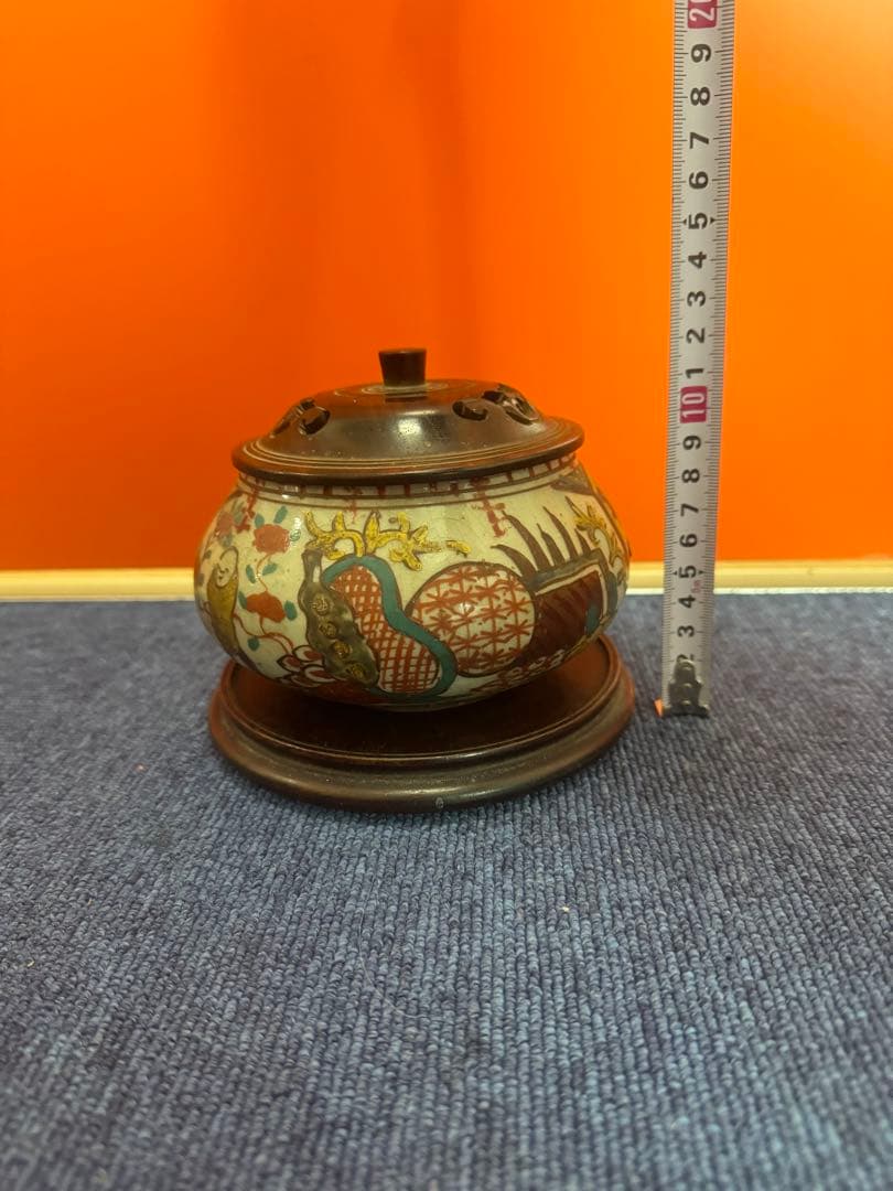 1678 中国骨董 呉須赤絵 香炉 時代物