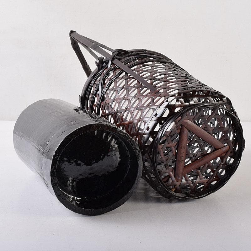 茶道具 伊藤賢一郎作 大和竹縄文花籠 共布共箱 V R8712H - メルカリ