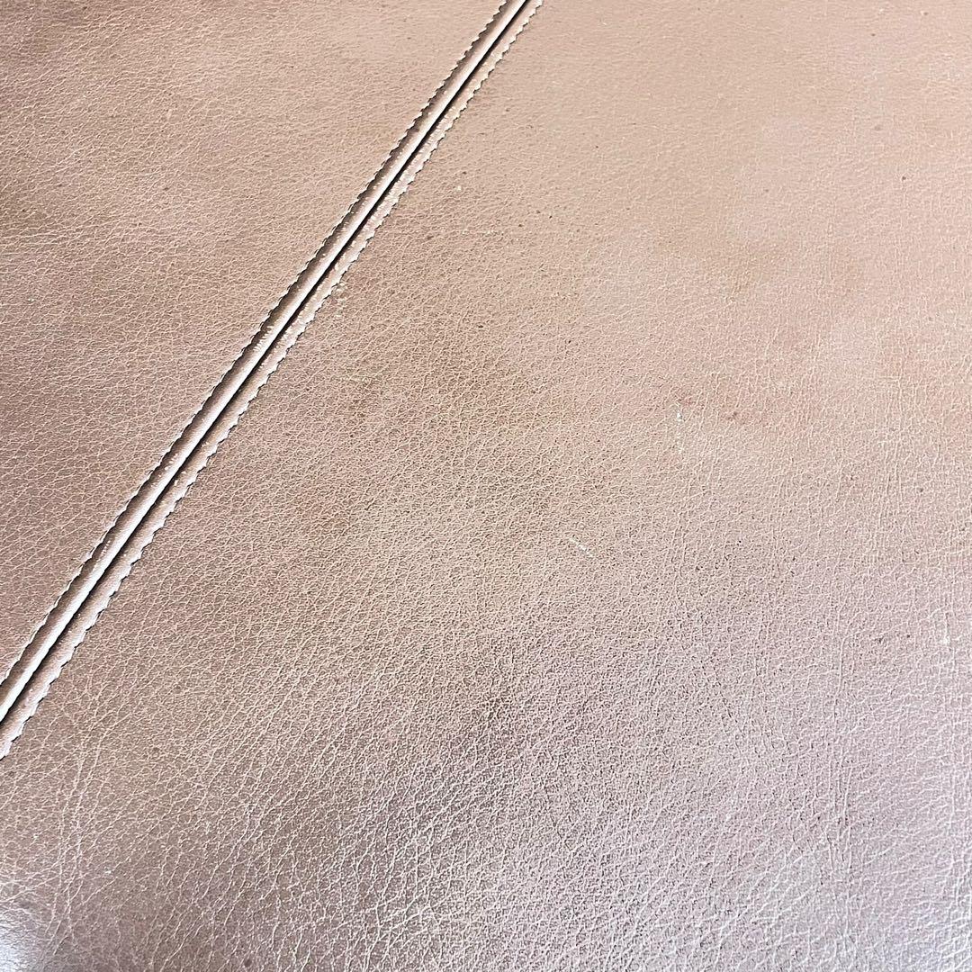 HR745 karimoku オットマン　本革+合皮 ブラウン系バイカラー