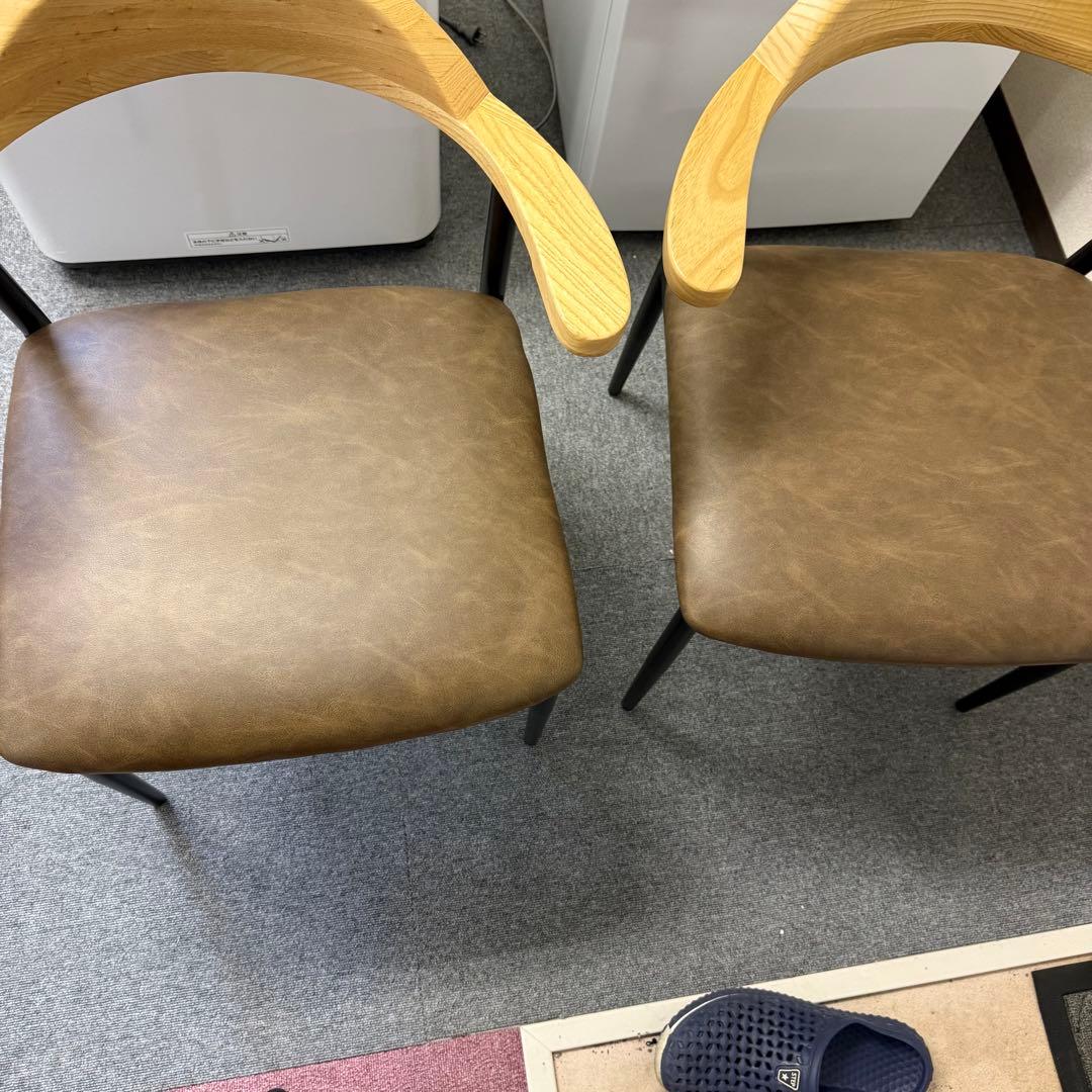 【なおみ】ダイニングテーブル5点セット 4人掛け 肘付き チェア