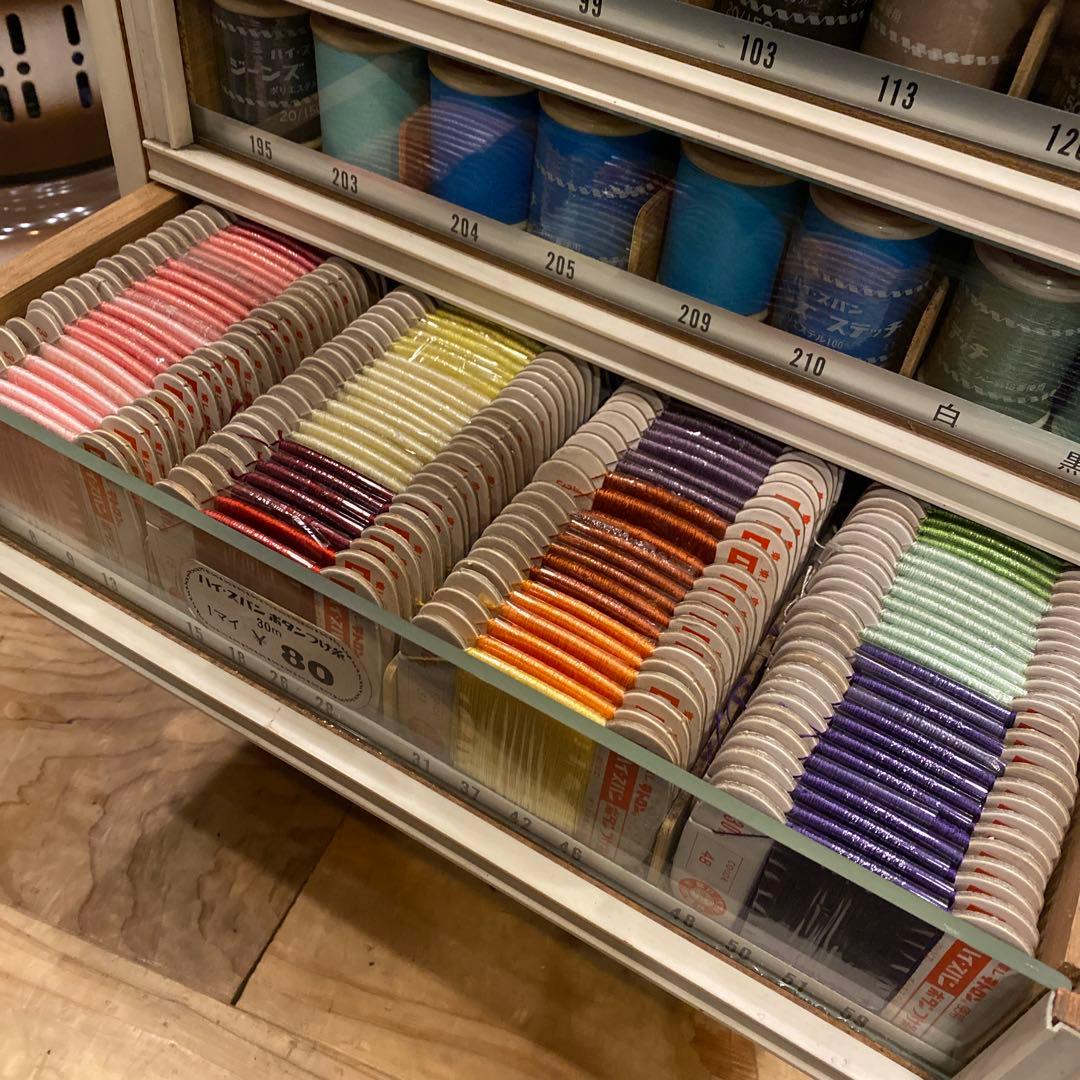 糸陳列棚 ハイ・スパン 糸ケース 収納棚 アンティーク レトロ